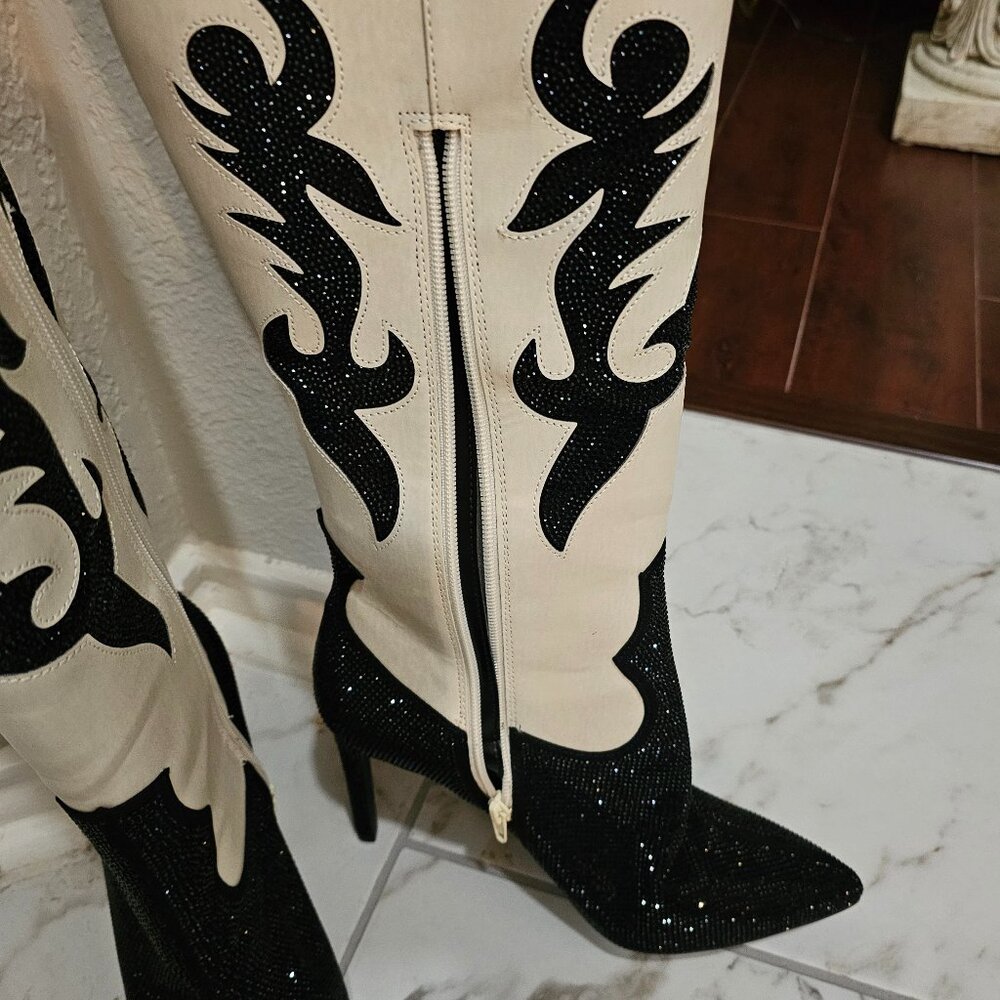Rhinestone Tall Cowboy Boots - Picture 7 of 9